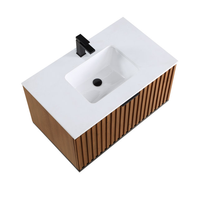 Bemma Terra 36'' Wall Mounted Single Bathroom Vanity with Vanity Top